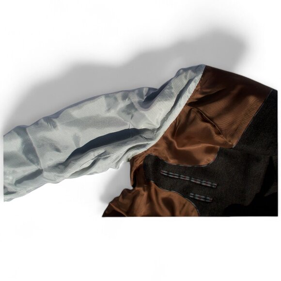 🇨🇦 Savile Row Gold Wool Sport Coat (Charcoal/Blue) - Picture 2 of 15